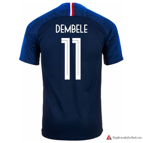 Camiseta Seleccion Francia Primera equipación Dembele 2018 Azul